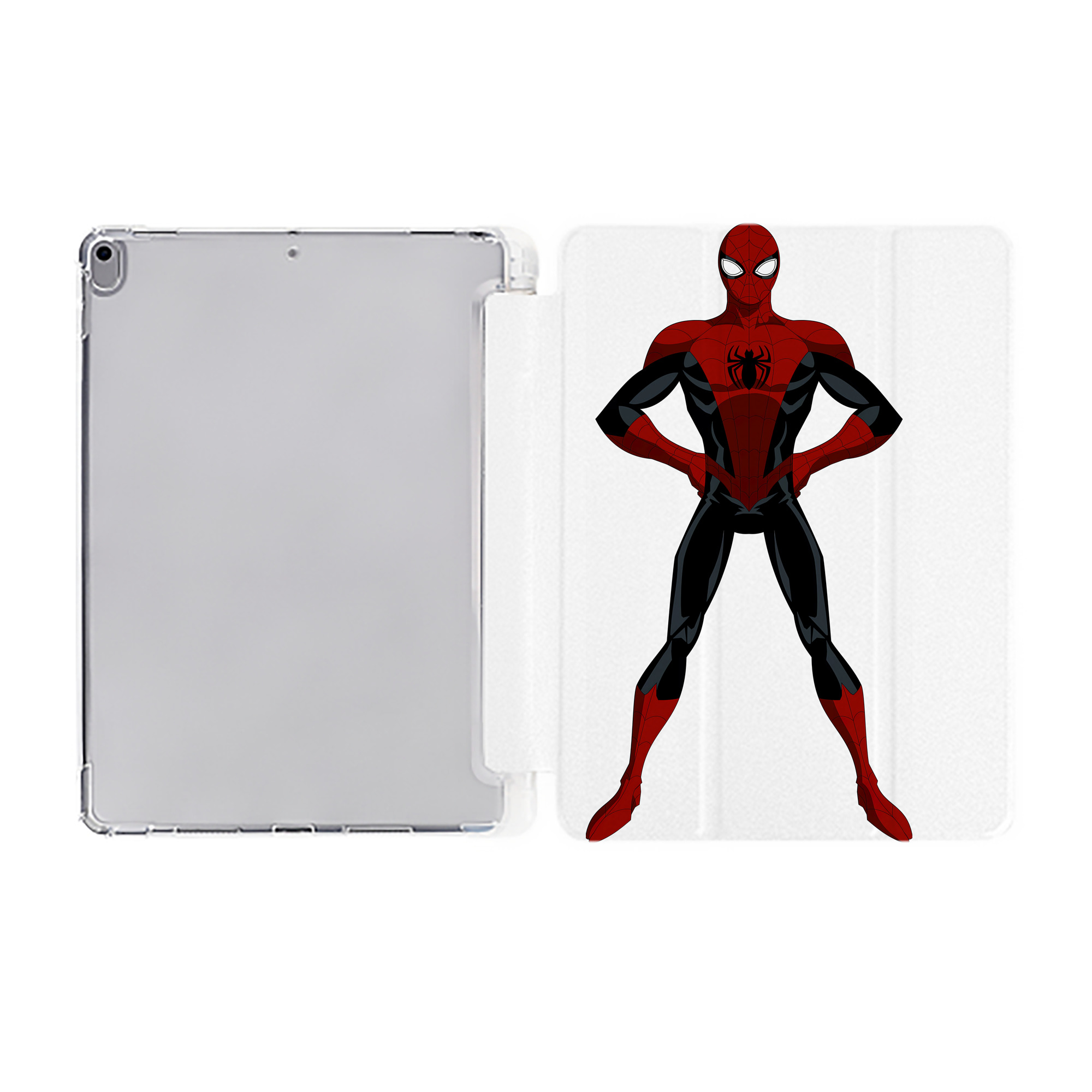 （画像用） Spider Man スパイダーマン IPad ケース ペン収納付き 三つ折りスタンド PUレザー×シリコン 対応機種9.5/10.5/10.9インチ
